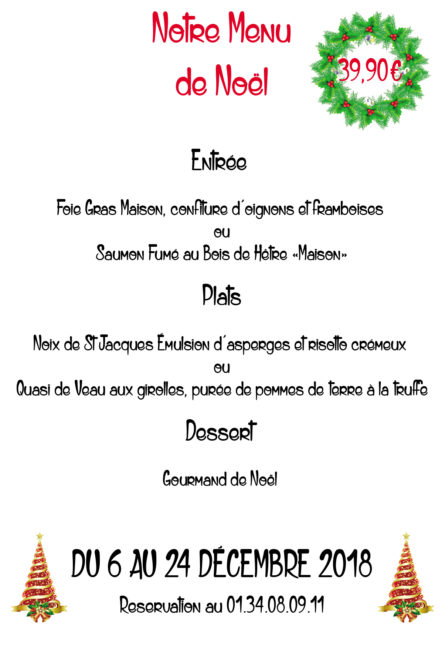 Menu de Noël Le Nautilus