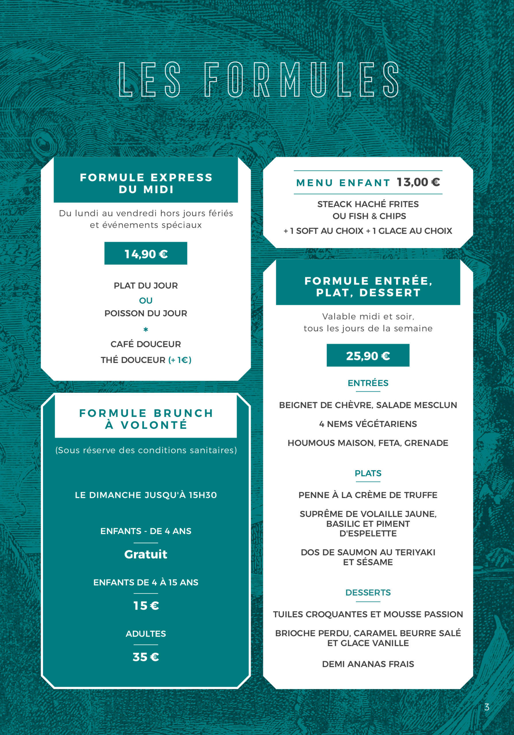 Menu Le NAUTILUS Le Nautilus